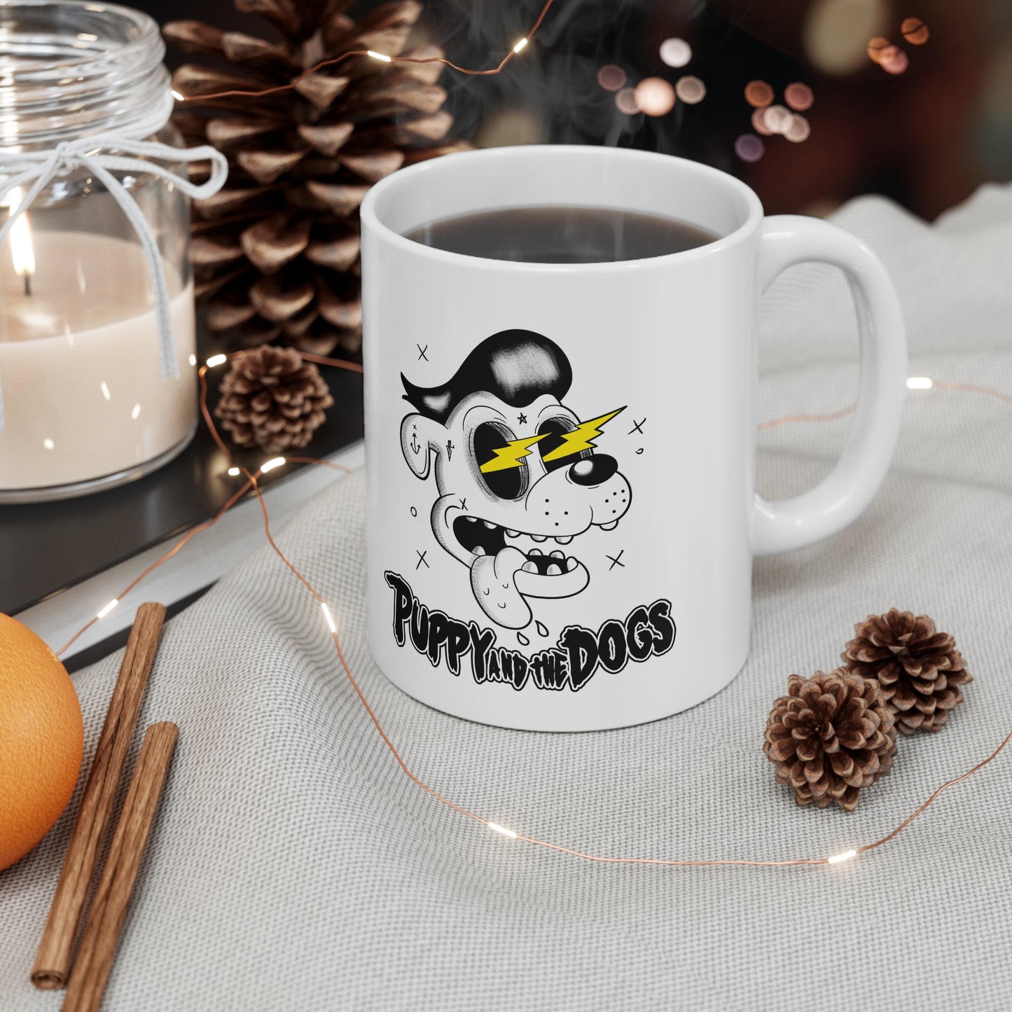 Puppy and the Dogs logo mug